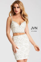 JVN by Jovani Homecoming Dress JVN55244 - Off White