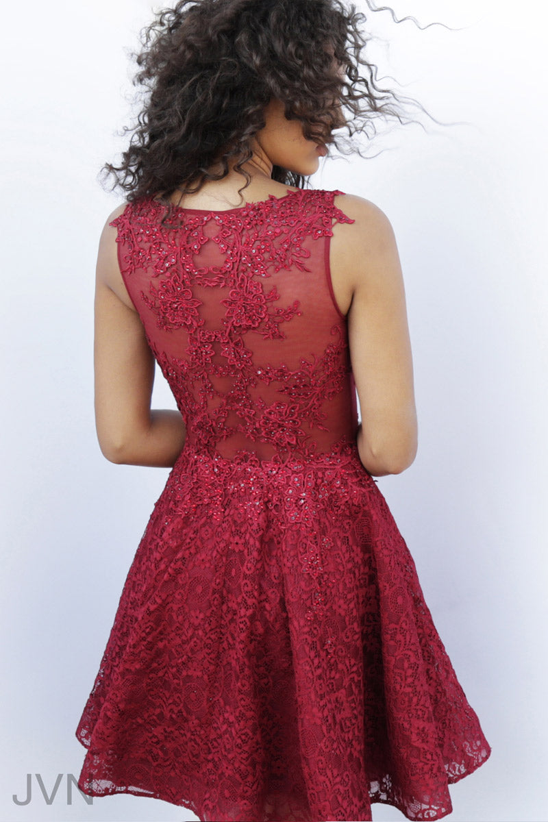 JVN by Jovani Homecoming Dress JVN62710 - Burgundy
