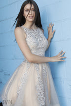 JVN by Jovani Homecoming Dress JVN63907 - Grey/Nude