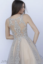 JVN by Jovani Homecoming Dress JVN63907 - Grey/Nude