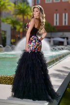Jasz Couture Dress 7901 - Black/Multi