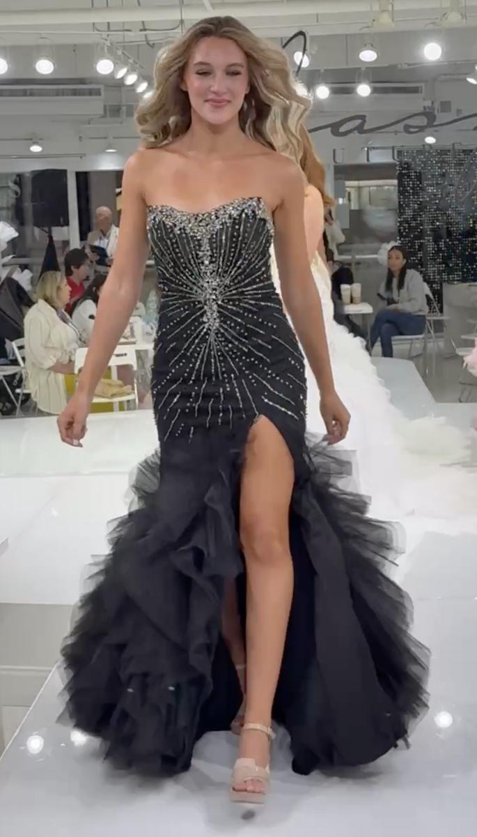 Jasz Couture Dress 7905 - Black/Gunmetal