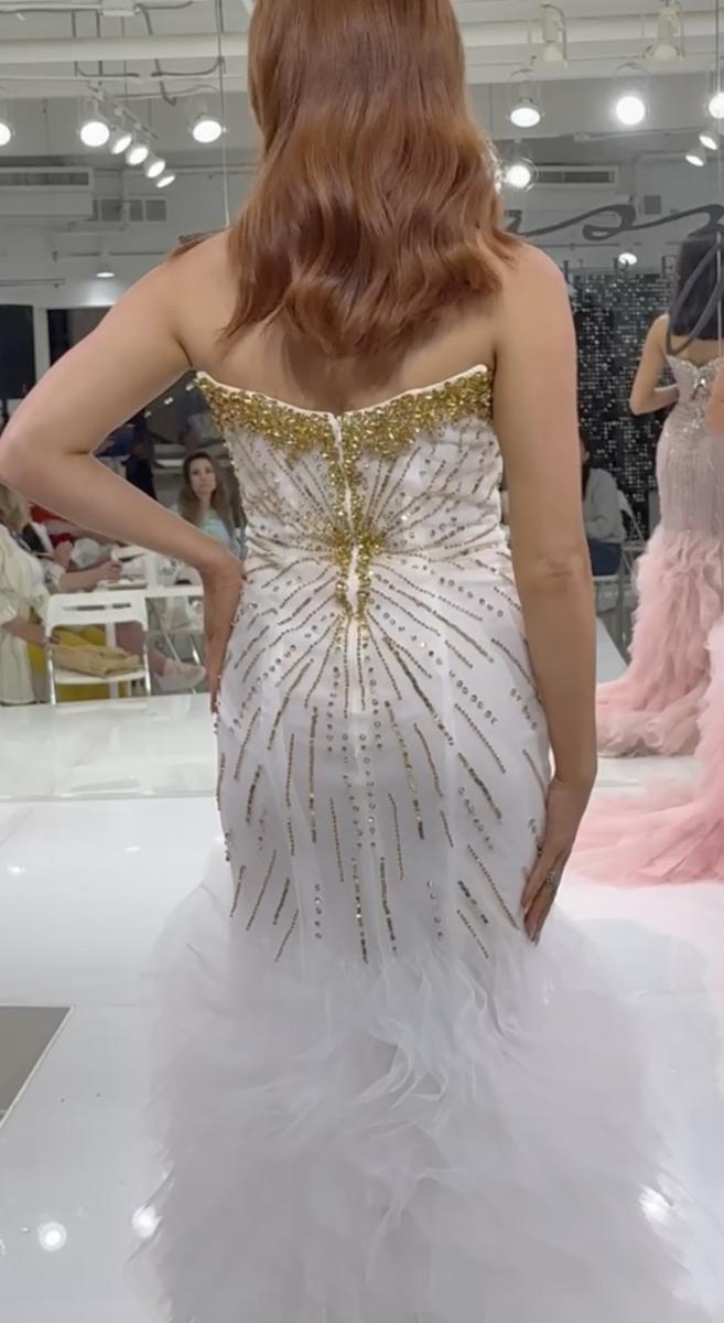 Jasz Couture Dress 7905 - White/Gold