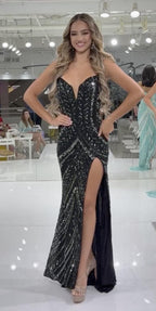 Jasz Couture Dress 7910 - Black/Gunmetal