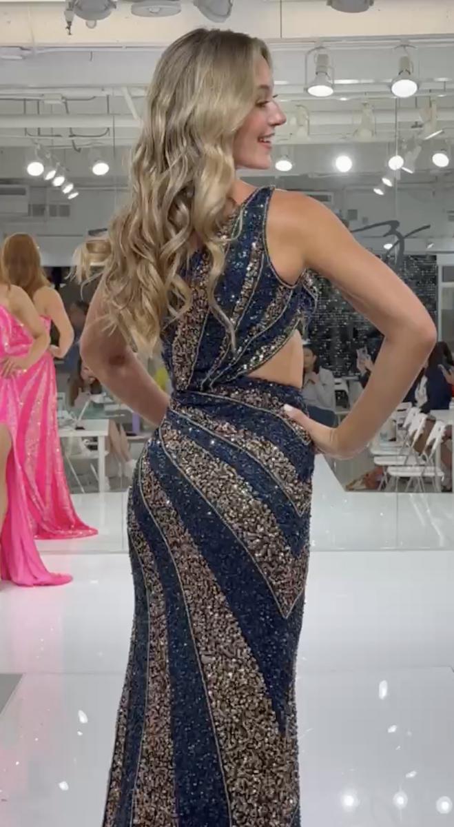 Jasz Couture Dress 7929 - Navy/Gold