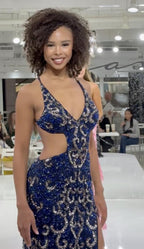 Jasz Couture Dress 7936 - Navy/Rosegold