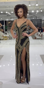 Jasz Couture Dress 7948 - Black/Gold