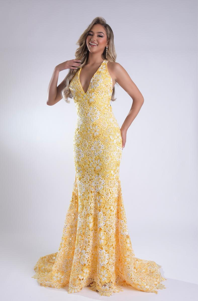 Jasz Couture Dress 7955 - Yellow