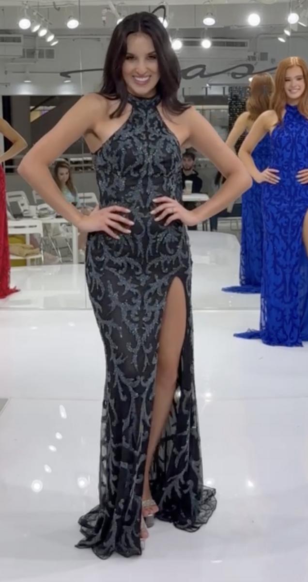 Jasz Couture Dress 7956 - Black/Gunmetal