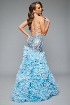 Jasz Couture Dress 7605 - Sky Blue