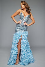 Jasz Couture Dress 7605 - Sky Blue