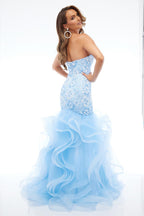 Jasz Couture Dress 7617 - Sky Blue