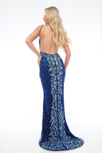 Jasz Couture Dress 7624 - Black/Royal