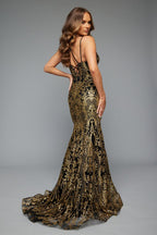 Jasz Couture Dress 7648 - Black/Gold