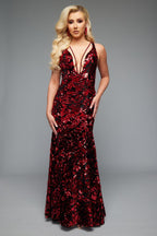 Jasz Couture Dress 7678 - Black/Red