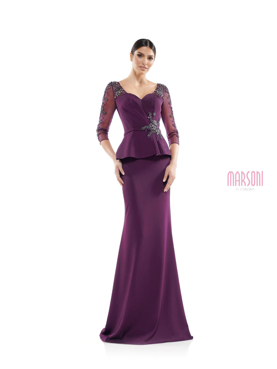 Marsoni by Colors Dress MV1037 - Eggplant