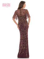 Marsoni by Colors Dress MV1208 - Eggplant/Gold