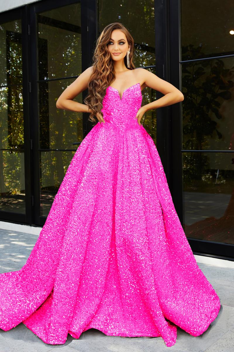 Portia and Scarlett Ball Gowns PS21208B - Hot Pink