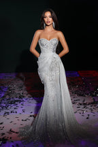 Portia and Scarlett Couture Dress PS23928 - Silver
