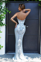 Portia and Scarlett Couture Dress PS24867C - Nude Silver Black