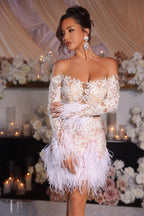 Portia and Scarlett Cocktail PS25563 - Ivory/Nude