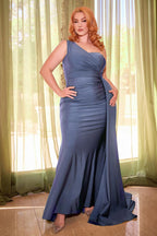 Ladivine Dress PT004C - Smoky Blue