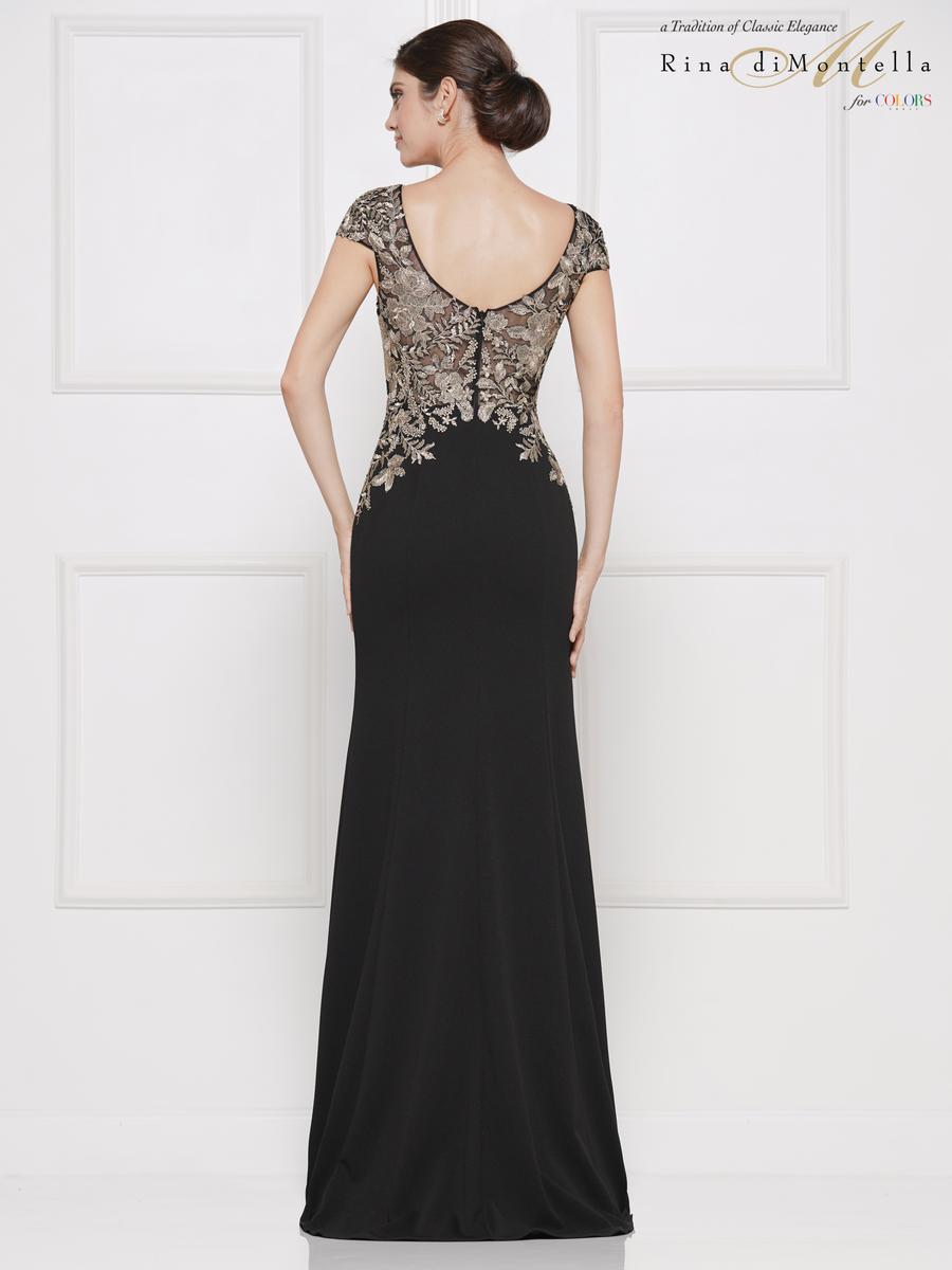Rina di Montella Dress RD2652 - Black/Gold