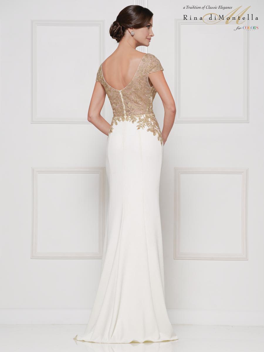 Rina di Montella Dress RD2652 - Ivory/Gold