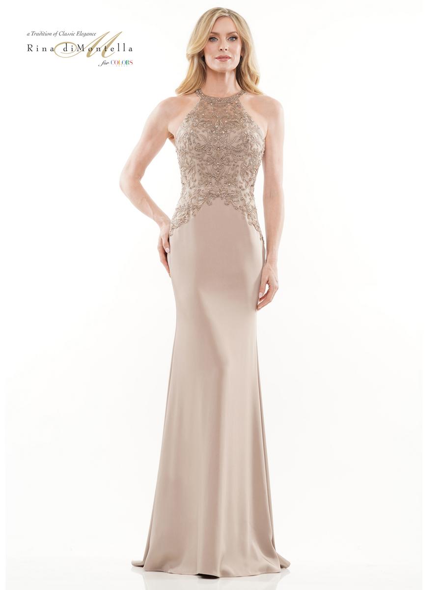 Rina di Montella Dress RD2755 - TAUPE