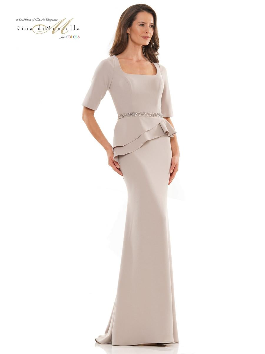 Rina di Montella Dress RD2761 - Taupe