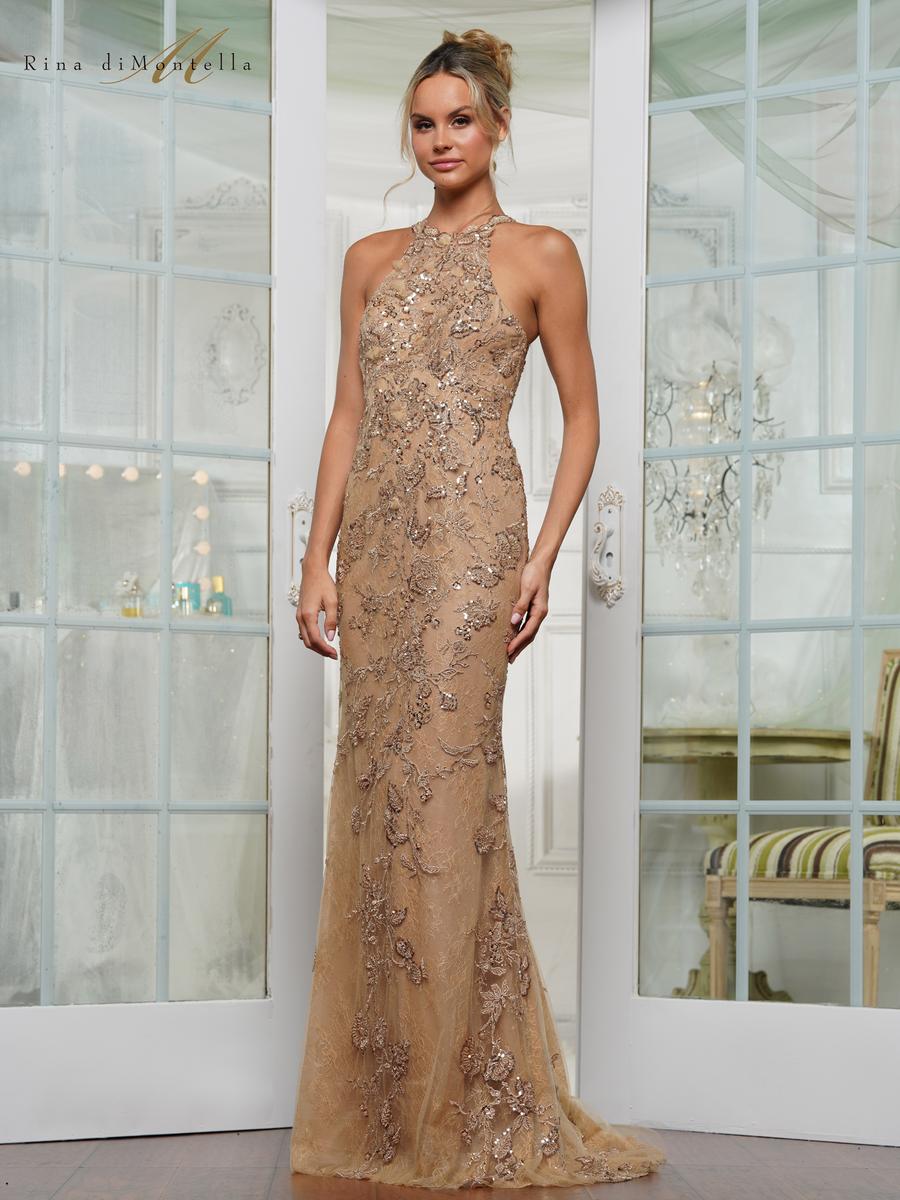 Rina di Montella Dress RD3247 - Gold