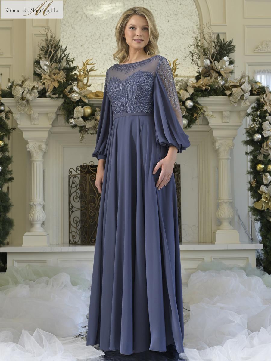 Rina di Montella Dress RD3374 - Slate Blue
