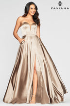Faviana Glamour Dress S10428 - Mocha