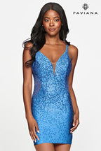 Faviana Dress S10623 - Coastal Blue1673a9