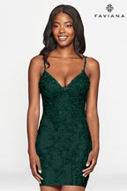 Faviana Dress S10626 - Forest Green