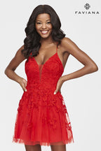Faviana Dress S10709 - Red