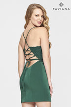 Faviana Dress S10711 - Forest Green