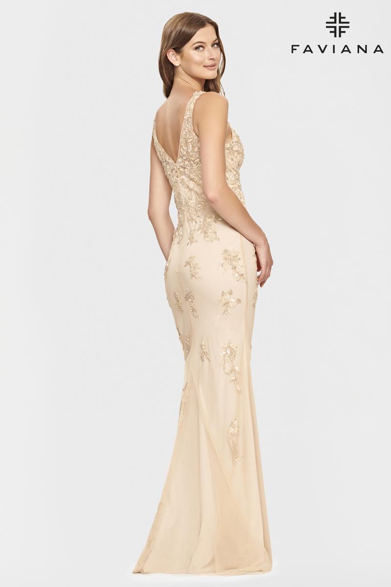Faviana Dress S10855 - Champagne