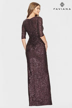 Faviana Dress S10861 - Eggplant