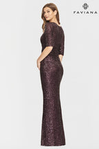 Faviana Dress S10861 - Eggplant