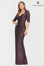 Faviana Dress S10861 - Eggplant