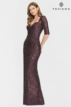 Faviana Dress S10861 - Eggplant
