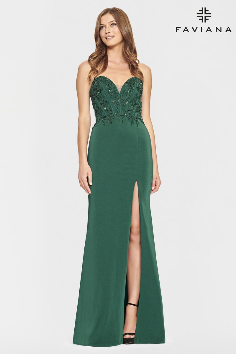 Faviana Dress S10865 - Forest Green