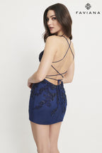 Faviana Dress S10924 - Navy