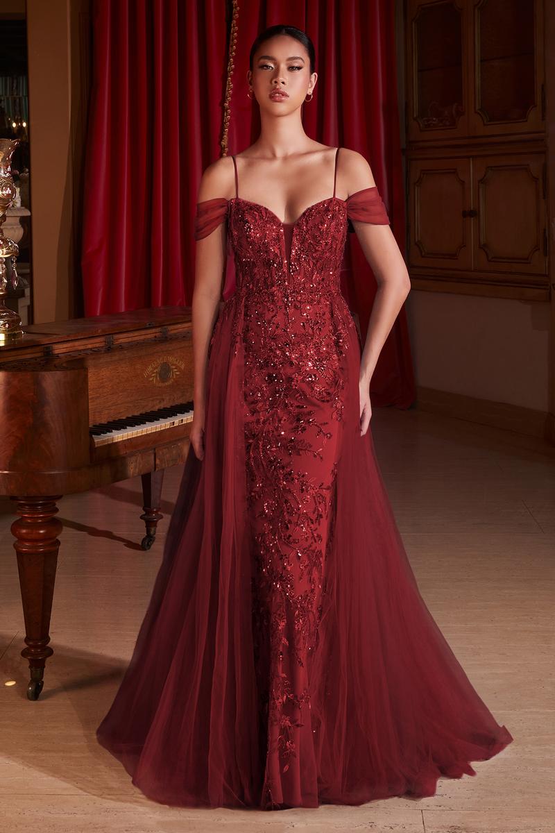 Ladivine Dress SF009 - Burgundy