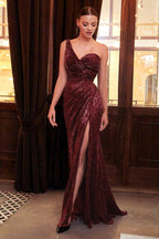 Ladivine Dress CH182 - Burgundy