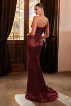 Ladivine Dress CH182 - Burgundy
