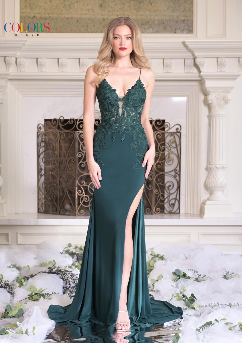 Colors Dress Dress G1086 - Deep Green